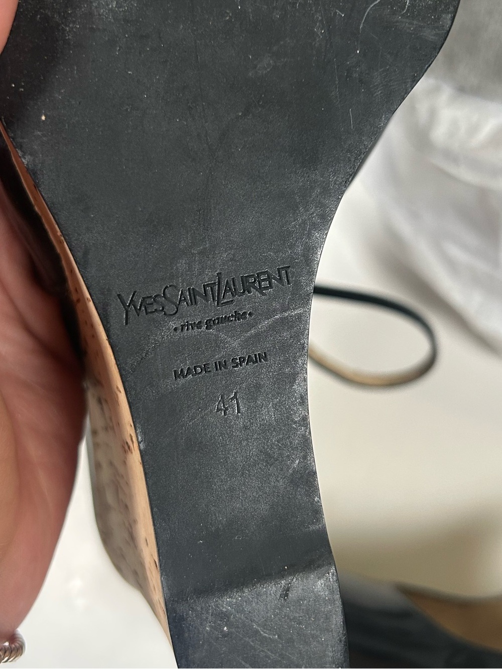 Yves Saint Laurent Black Patent Leather Slingback Clog Mules - Picture 7 of 16